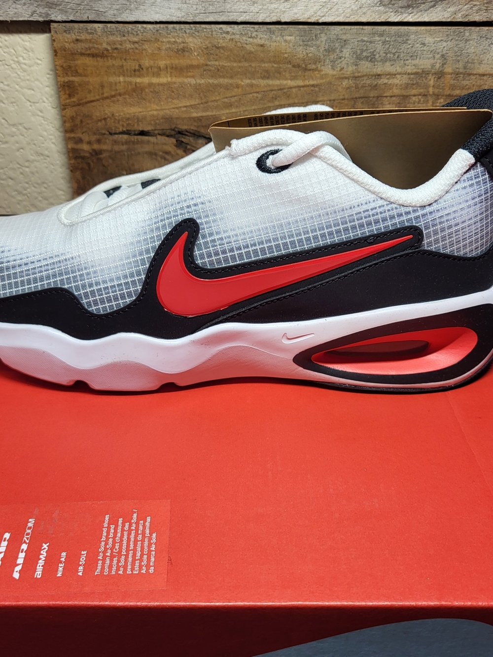 *NEW* Nike Air Max Nova GS White Red Black Sneakers Size 5Y Women's 6.5